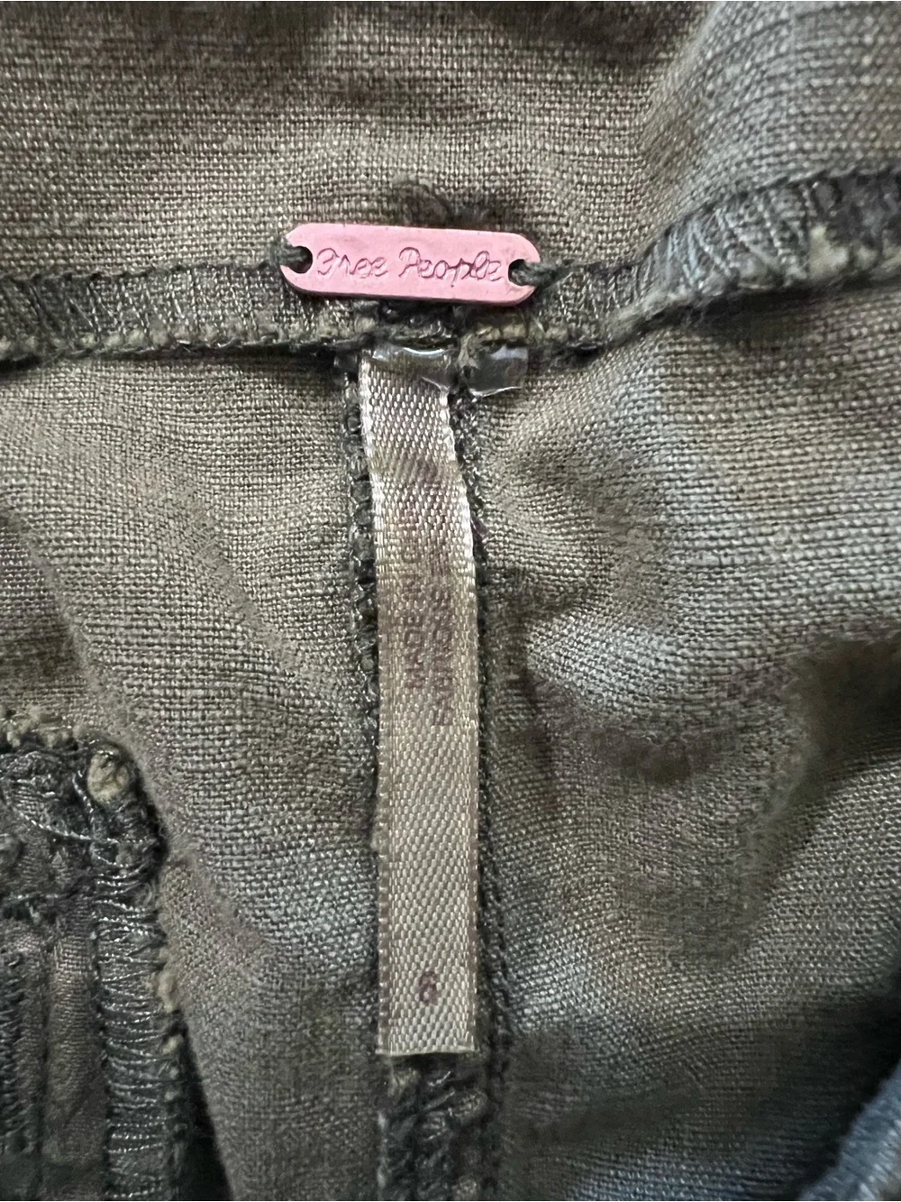 NWT Free People Erika Utility Mini Skirt Olive Green size 6